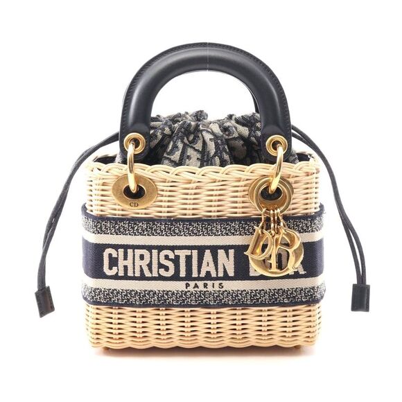 Dior Handbags - Dior Lady Dior Canvas Leather Handbag